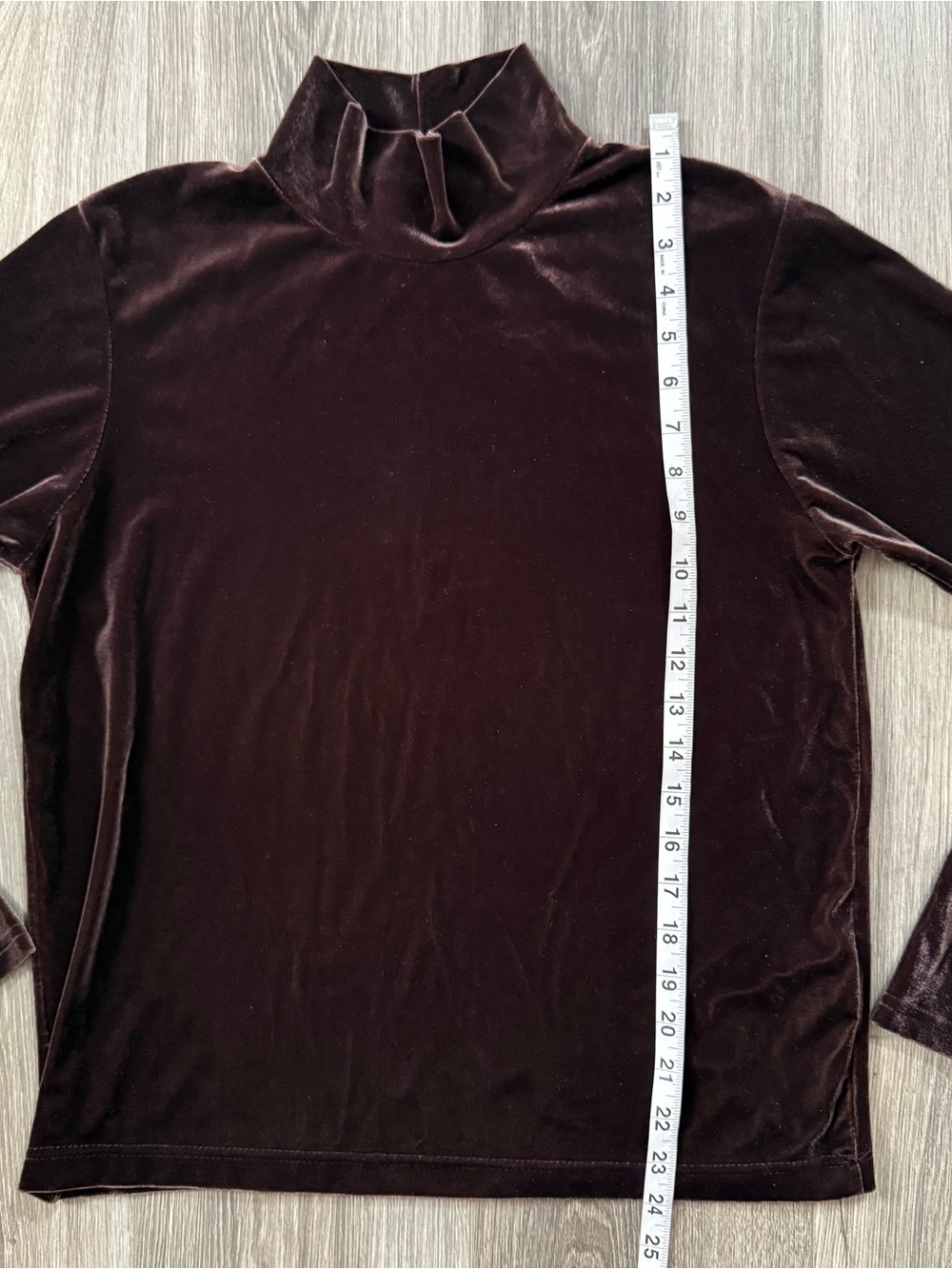 Vintage Jones & Co. Chocolate Brown Velvet Turtleneck Shirt Size Medium